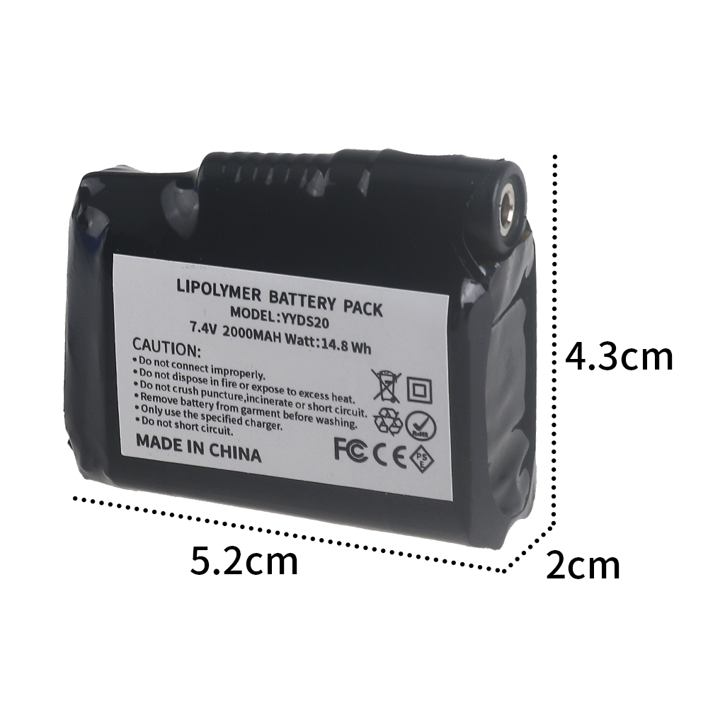7.4V 2000mah Lithium Polymer Battery Heated Gloves Battery for Heating Vest, Heating Socks, Heated Motorcycle Gloves, Antifreeze Battery /USB Charger