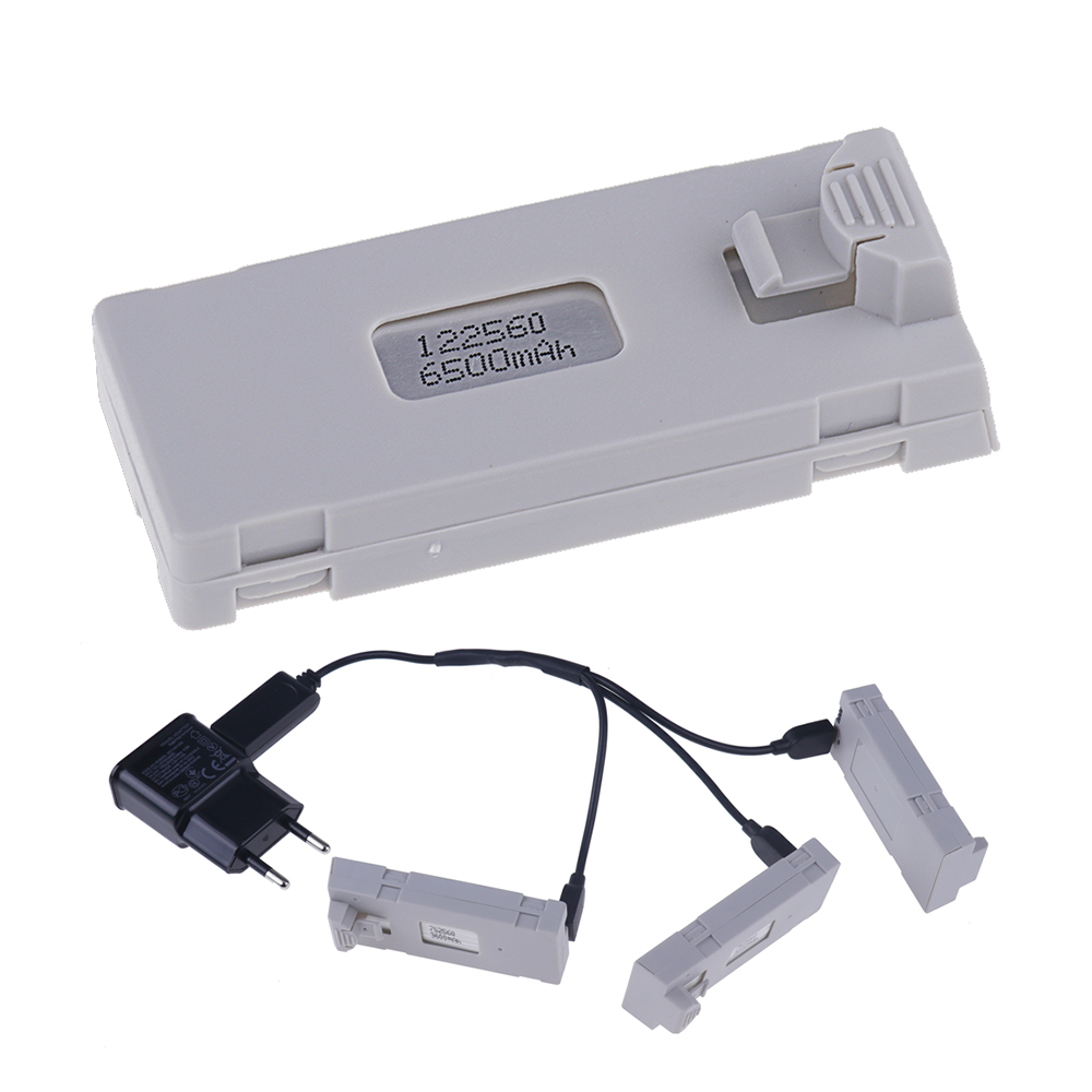 Rechargeable 3.7V 6500mAh Battery an Charger For RC Drone E88 E88PRO E99 E99PRO P1 K3 P10 A13 E525 RC Quadcopter Parts Battery