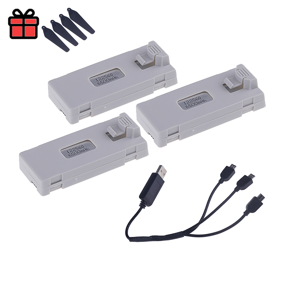 Rechargeable 3.7V 6500mAh Battery an Charger For RC Drone E88 E88PRO E99 E99PRO P1 K3 P10 A13 E525 RC Quadcopter Parts Battery