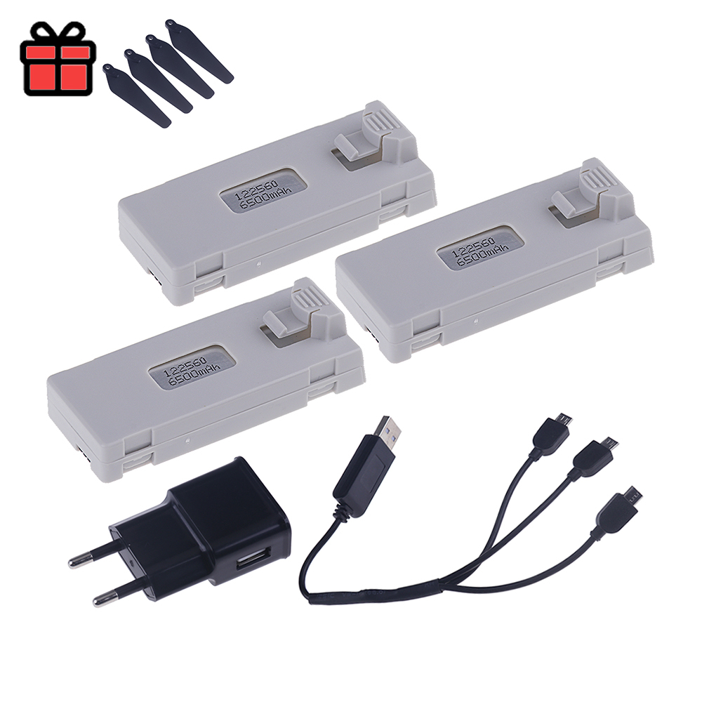 Rechargeable 3.7V 6500mAh Battery an Charger For RC Drone E88 E88PRO E99 E99PRO P1 K3 P10 A13 E525 RC Quadcopter Parts Battery