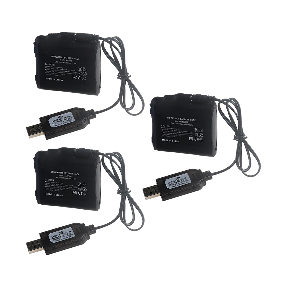 Heated Gloves Battery 7.4V 10000mah Lithium Battery for Heating Vest, Socks, Winter Antifreeze Heating Battery SWB02-2S, DC Plug: 3.5*1.35mm