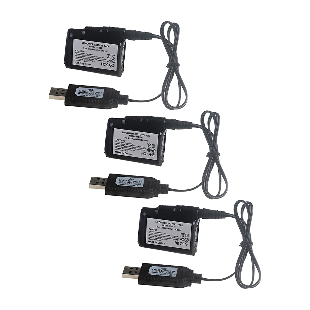 7.4V 2000mah Lithium Polymer Battery Heated Gloves Battery for Heating Vest, Heating Socks, Heated Motorcycle Gloves, Antifreeze Battery /USB Charger