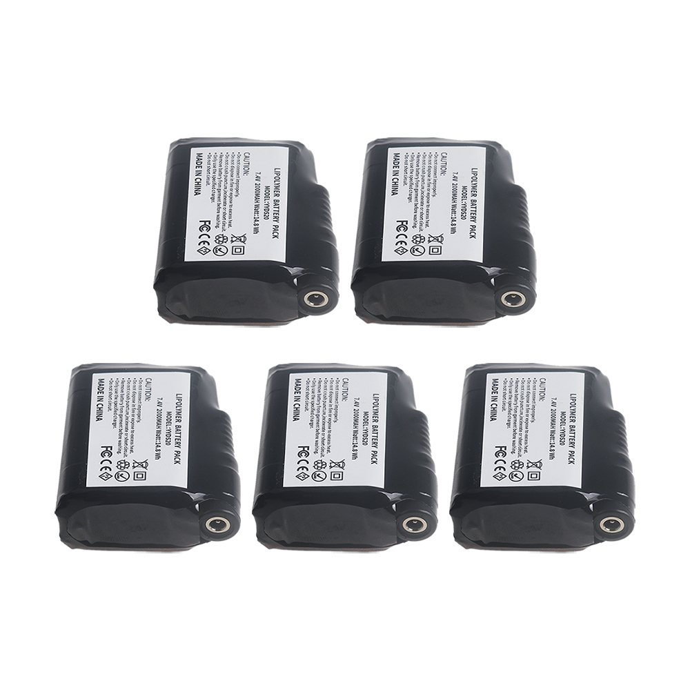 2-5PCS 2000mAh 7.4V Rechargeable Lithium Polymer Battery for Heated Gloves, Socks, Heated Jackets, Vest, Motorcycle Gloves, Winter Antifreeze Saver Heat Battery