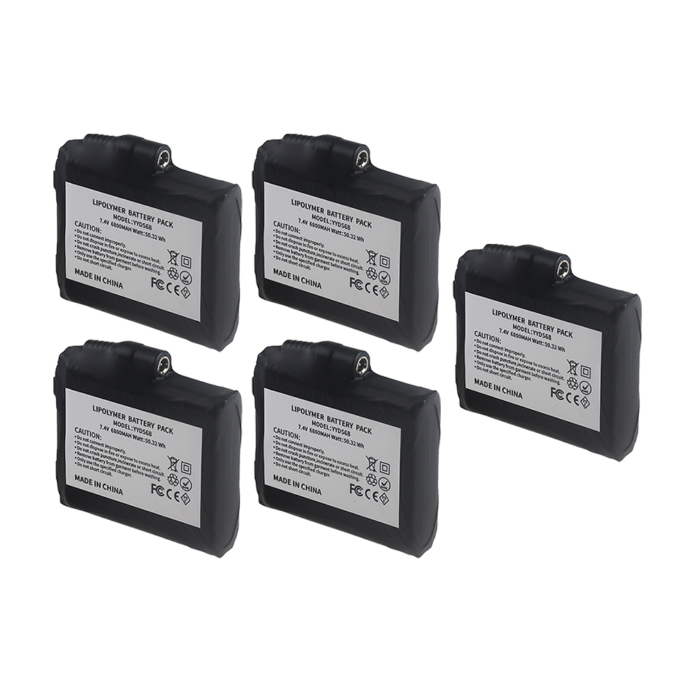 1-5PCS Heated Gloves Battery 7.4V 6800mah Rechargeable Lithium Polymer Battery for Heated Socks,Vest, Winter Antifreeze Saver Heat Battery ﻿