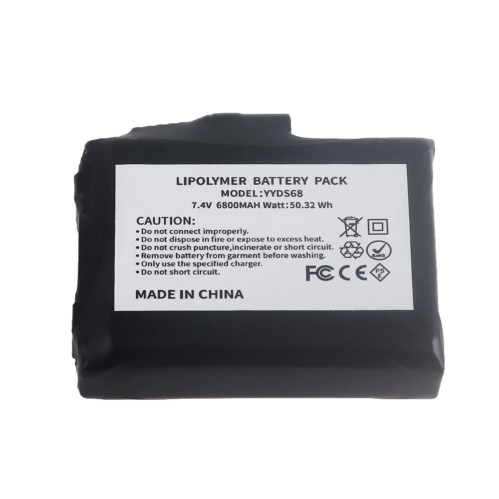 1-5PCS Heated Gloves Battery 7.4V 6800mah Rechargeable Lithium Polymer Battery for Heated Socks,Vest, Winter Antifreeze Saver Heat Battery ﻿