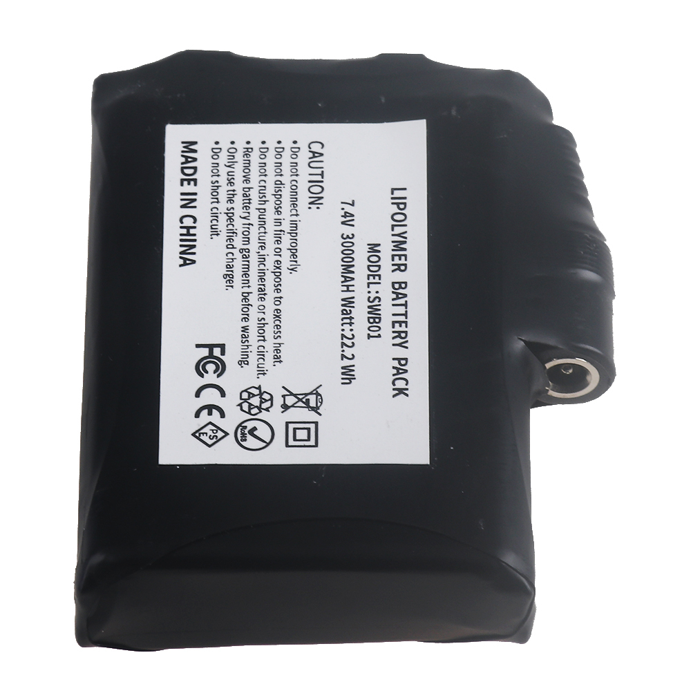 Heating Glove Battery 7.4V 3000mah Rechargeable Lithium Battery for Heating Vest, Socks,shoes,Winter Antifreeze Saver Heat Battery