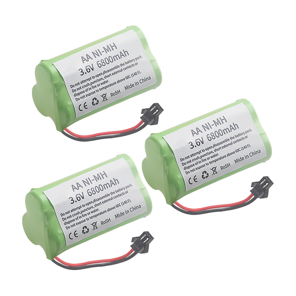 2/3/4/5PCS 3.6V Ni-MH Battery 6800mAh 3.6V Rechargeable Battery Pack With SM PLUG for Remote Control Electric Toys Cars Trucks Tanks Trains Robots Boat Guns