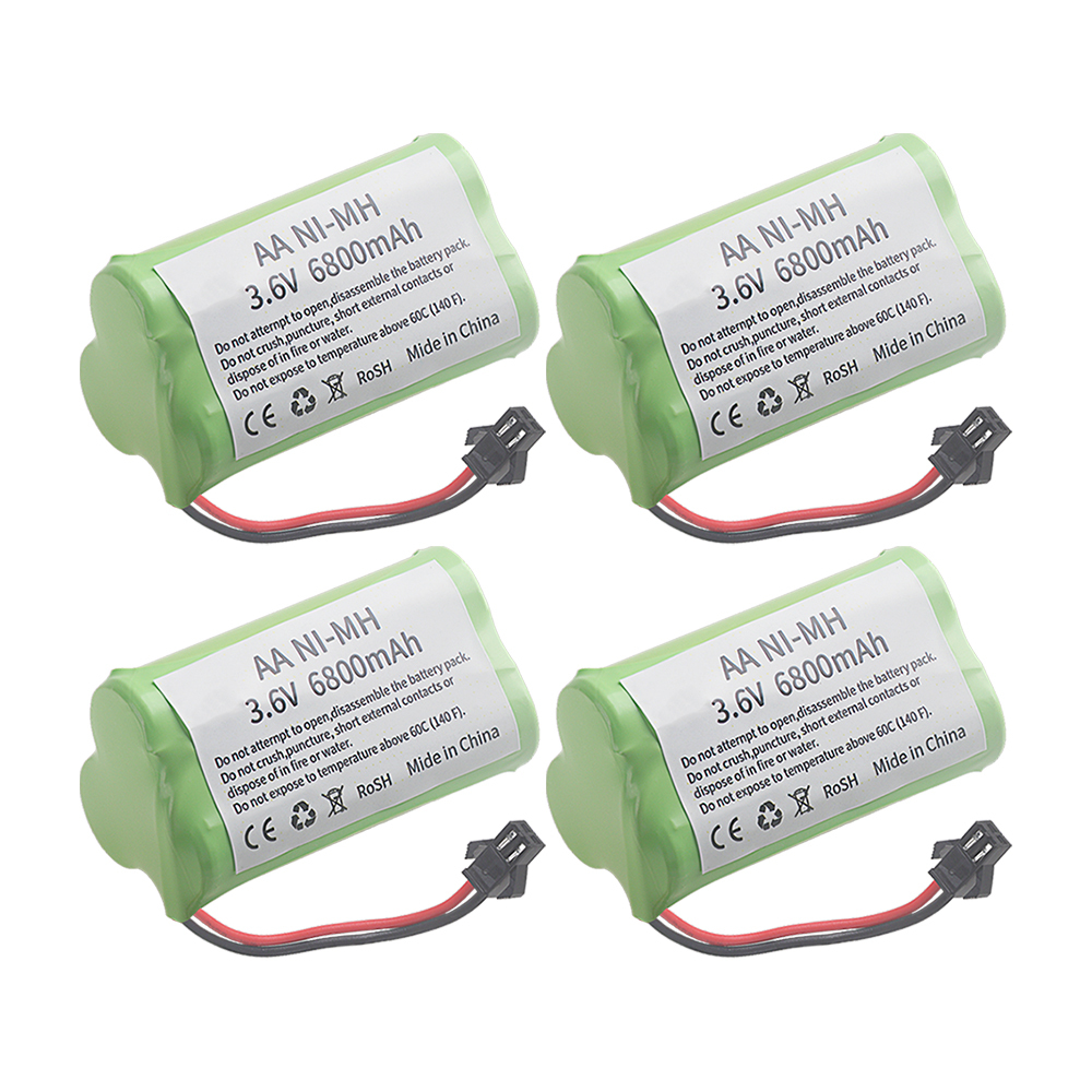 2/3/4/5PCS 3.6V Ni-MH Battery 6800mAh 3.6V Rechargeable Battery Pack With SM PLUG for Remote Control Electric Toys Cars Trucks Tanks Trains Robots Boat Guns