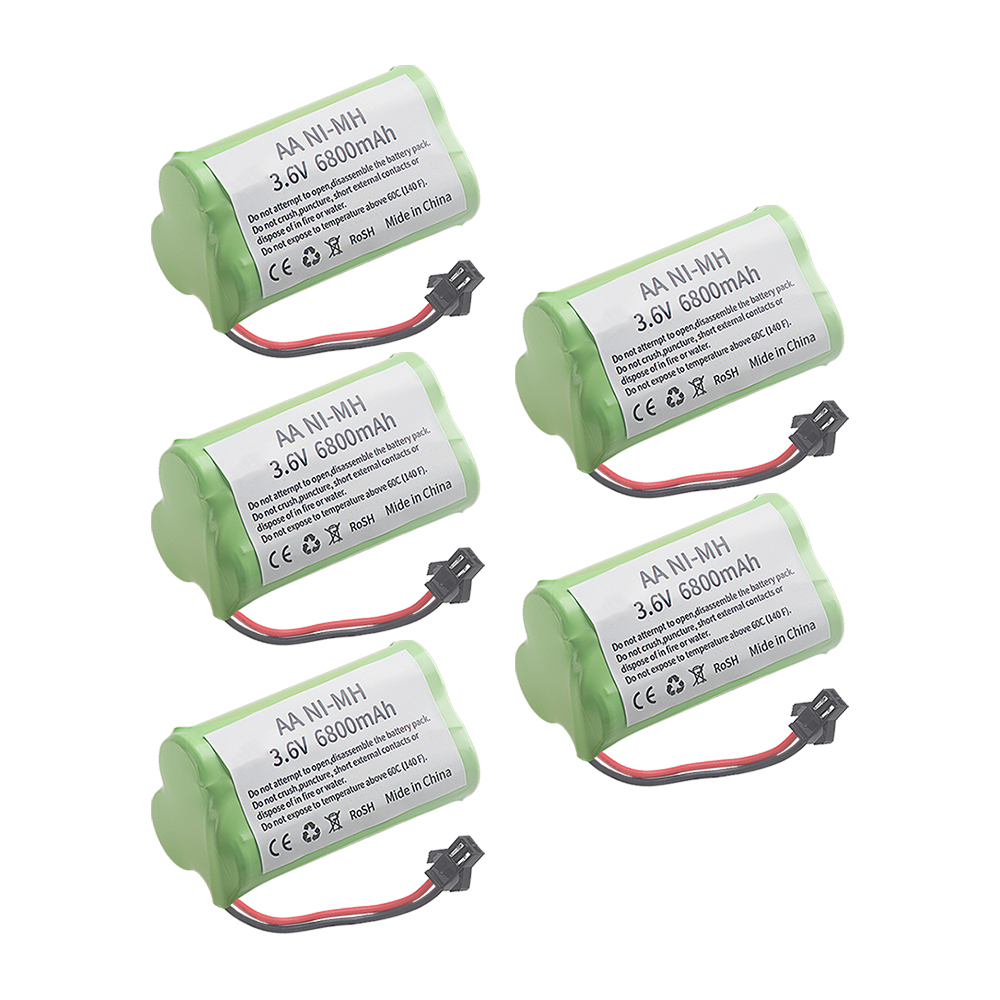 2/3/4/5PCS 3.6V Ni-MH Battery 6800mAh 3.6V Rechargeable Battery Pack With SM PLUG for Remote Control Electric Toys Cars Trucks Tanks Trains Robots Boat Guns