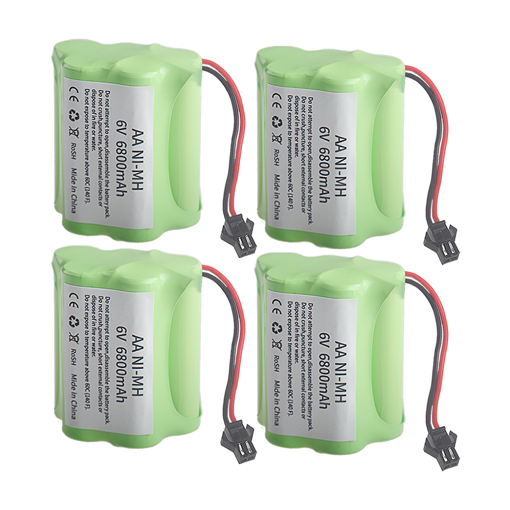 6.0V 6800mAh Rechargeable Battery SM Plug 6V Nimh AA Battery Pack For Rc toys Cars Trucks Tanks Robots Guns Boats 1Pcs to 5Pcs