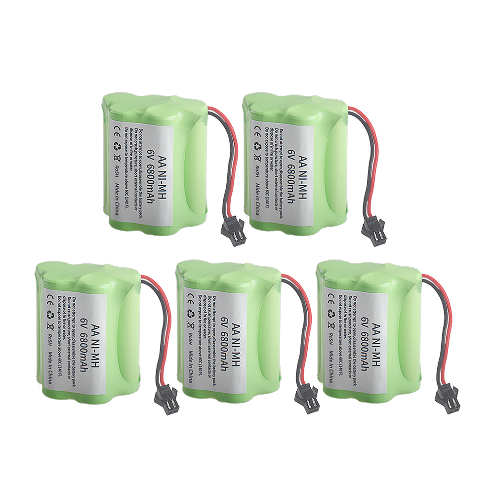 6.0V 6800mAh Rechargeable Battery SM Plug 6V Nimh AA Battery Pack For Rc toys Cars Trucks Tanks Robots Guns Boats 1Pcs to 5Pcs