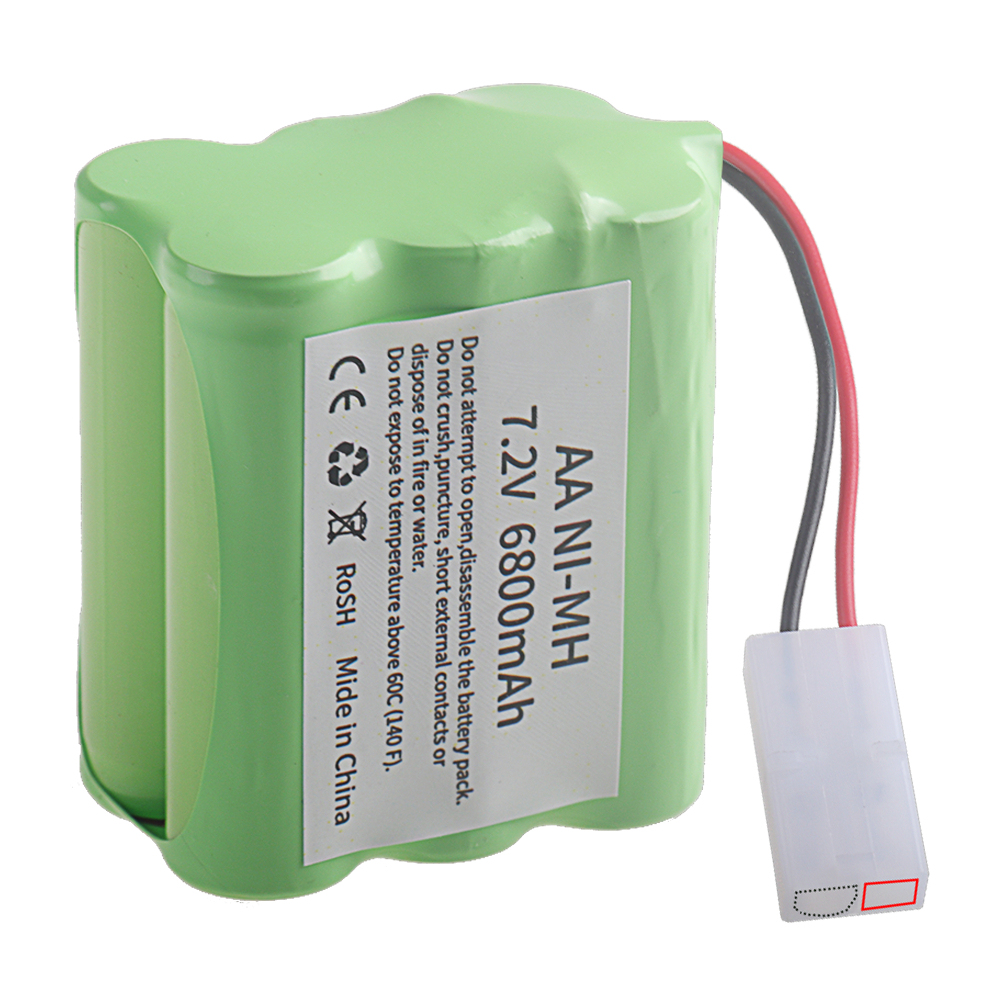 1PCS 7.2v 6800mAh Nimh AA Battery For Rc toys Cars Trucks Tanks Robots Gun Upgraded 7.2V Batteries Pack For Rc Boat 7.2V Rechargeable Battery With SM /Tamiya /JST Connector