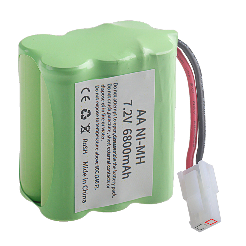 1PCS 7.2v 6800mAh Nimh AA Battery For Rc toys Cars Trucks Tanks Robots Gun Upgraded 7.2V Batteries Pack For Rc Boat 7.2V Rechargeable Battery With SM /Tamiya /JST Connector