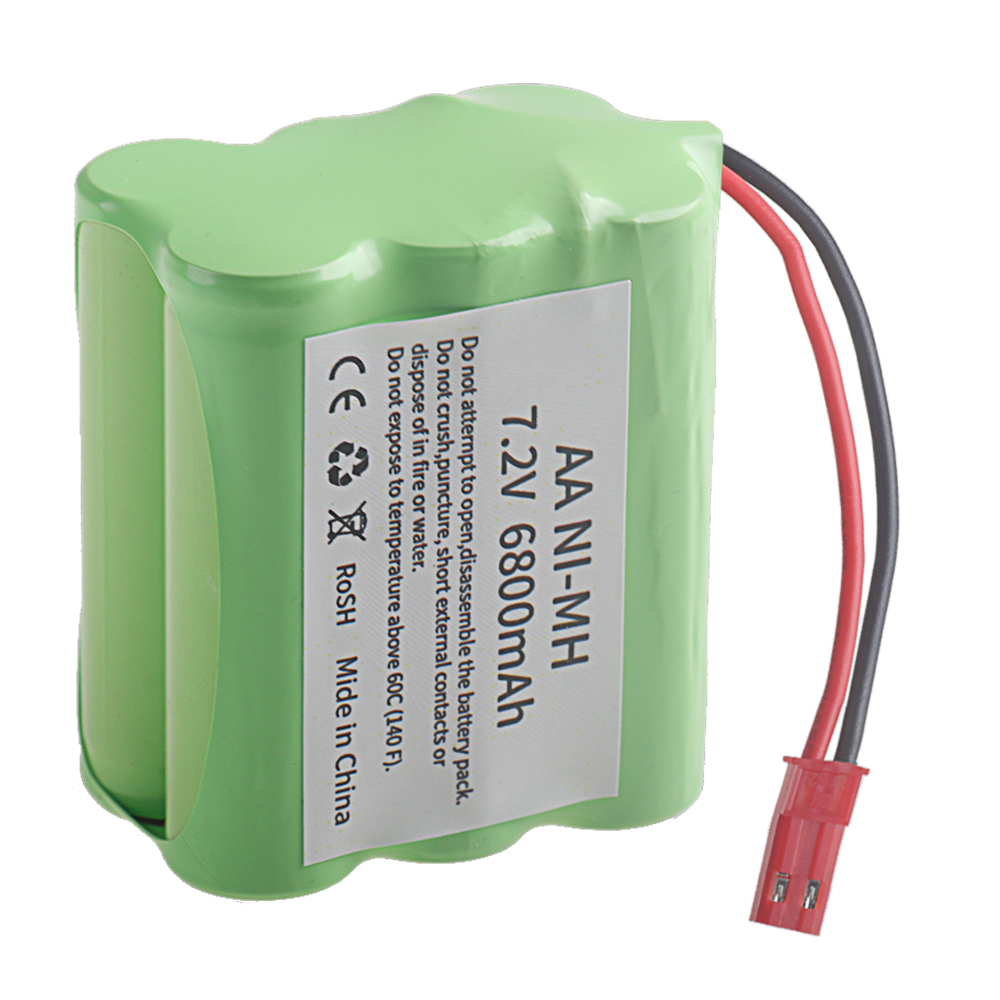1PCS 7.2v 6800mAh Nimh AA Battery For Rc toys Cars Trucks Tanks Robots Gun Upgraded 7.2V Batteries Pack For Rc Boat 7.2V Rechargeable Battery With SM /Tamiya /JST Connector