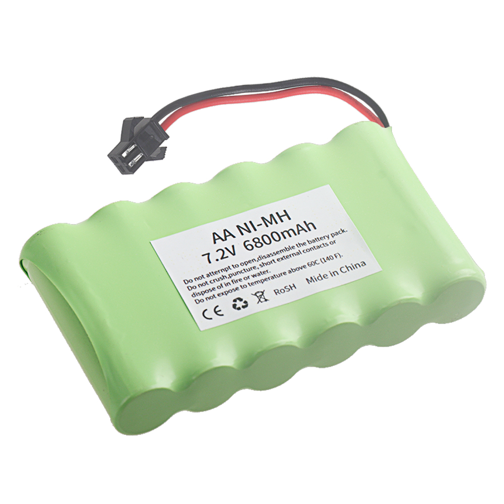 1/2/3/5PCS 7.2v 6800mAh NiMH Battery For Electric Toys RC Cars Trucks Robots Tanks Gun Boats With SM Plug AA 7.2v Rechargeable Battery Pack