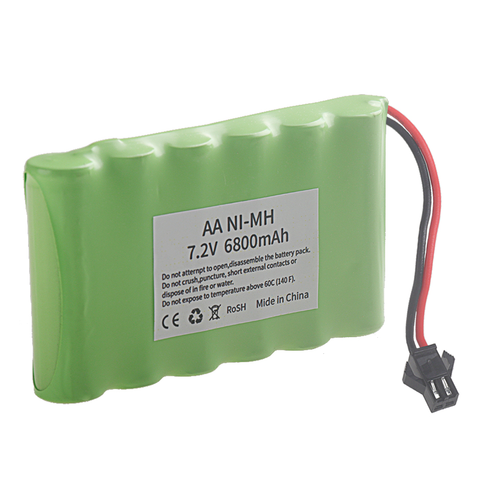 1/2/3/5PCS 7.2v 6800mAh NiMH Battery For Electric Toys RC Cars Trucks Robots Tanks Gun Boats With SM Plug AA 7.2v Rechargeable Battery Pack