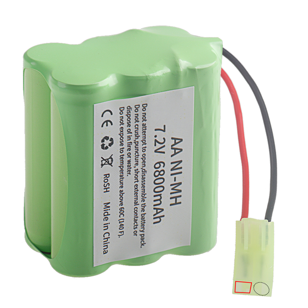 1PCS 7.2v 6800mAh Nimh AA Battery For Rc toys Cars Trucks Tanks Robots Gun Upgraded 7.2V Batteries Pack For Rc Boat 7.2V Rechargeable Battery With SM /Tamiya /JST Connector