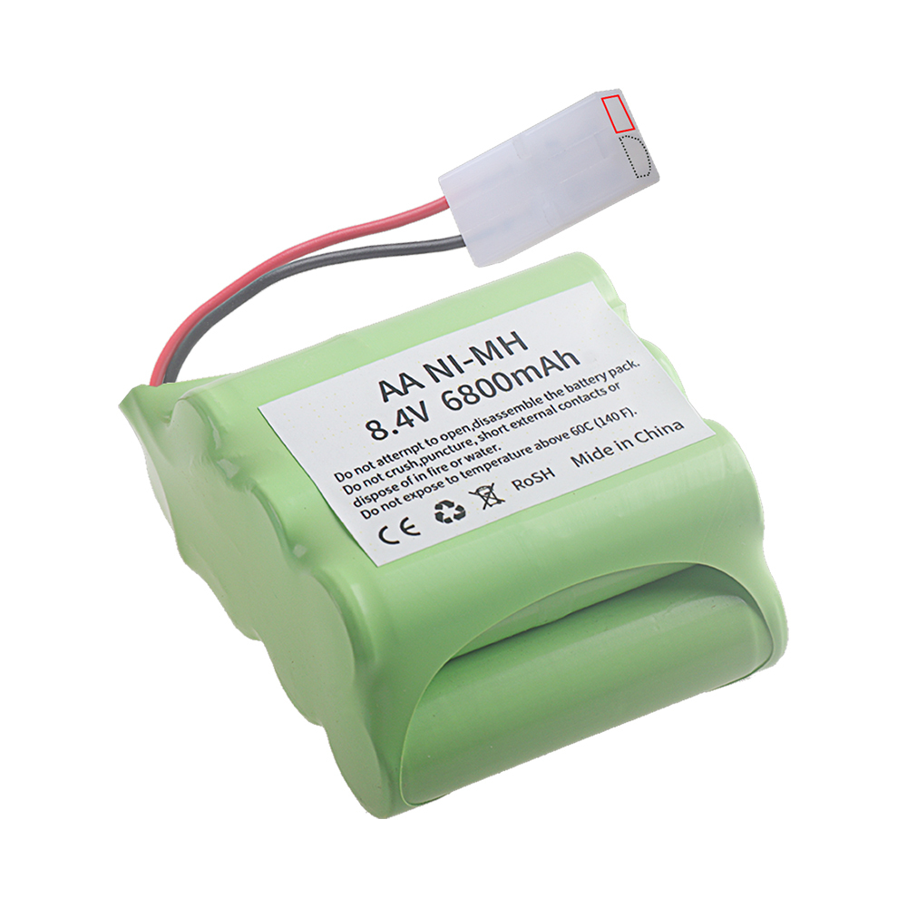 Upgrade 6800mah AA 8.4V Rechargeable Battery Pack For Rc toys Cars Tank Robots Gun Boats, With Tamiya Plug  AA 8.4v Ni-MH Battery vs 3000mah