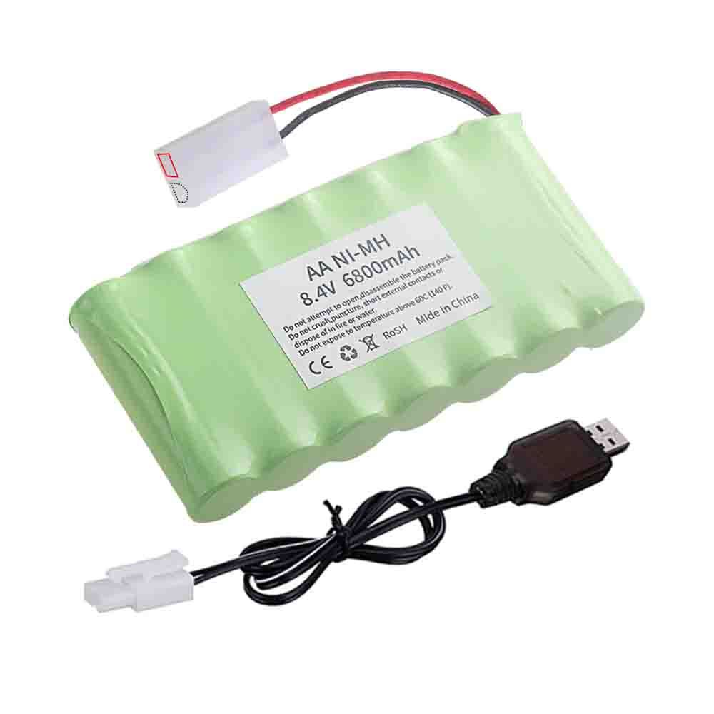 AA 8.4V Rechargeable Battery NiMH for Rc Toys Car Trucks Tanks Trains Robot Boat Gun Tools Parts 8.4V 6800mAh Battery with Tamiya Connector