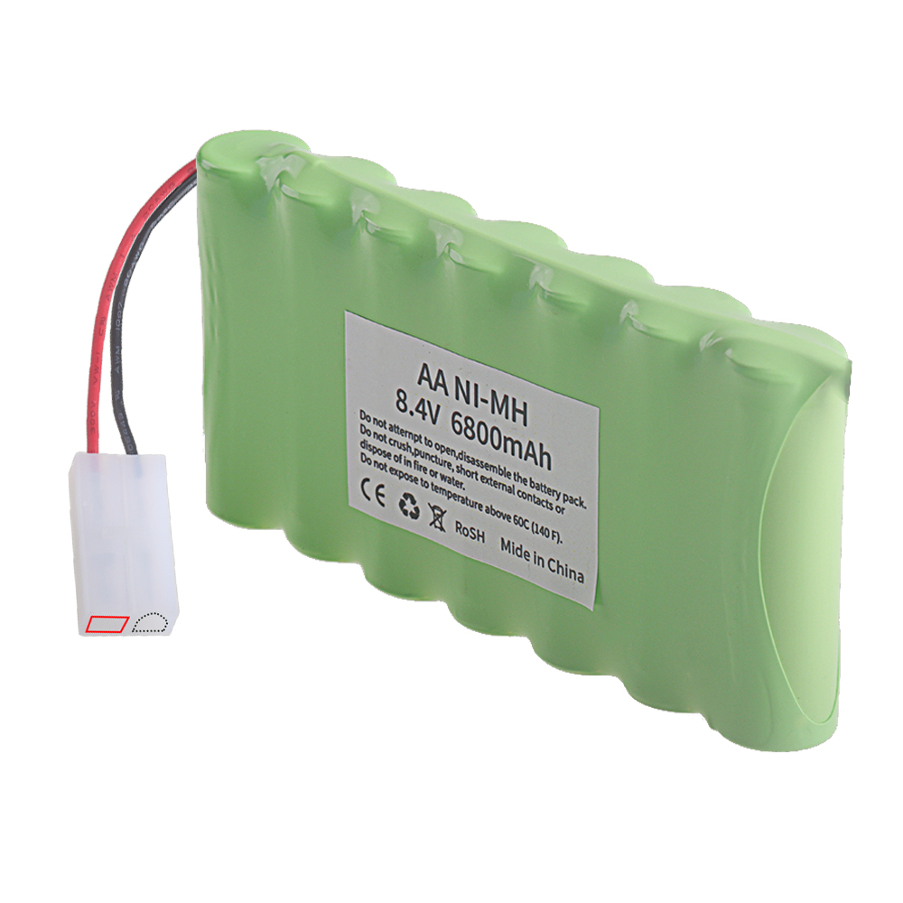 7x AA 8.4V 6800mAh RC Rechargeable Ni-MH Battery Cell Pack with Tamiya, SM, JST Plug for Robots model Cars Boats Toys 1Pcs