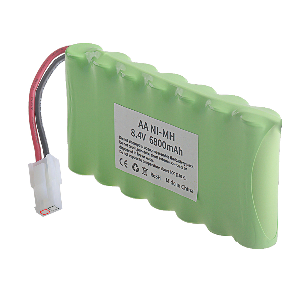 7x AA 8.4V 6800mAh RC Rechargeable Ni-MH Battery Cell Pack with Tamiya, SM, JST Plug for Robots model Cars Boats Toys 1Pcs
