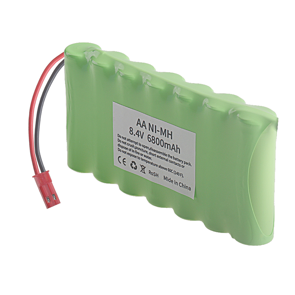 7x AA 8.4V 6800mAh RC Rechargeable Ni-MH Battery Cell Pack with Tamiya, SM, JST Plug for Robots model Cars Boats Toys 1Pcs