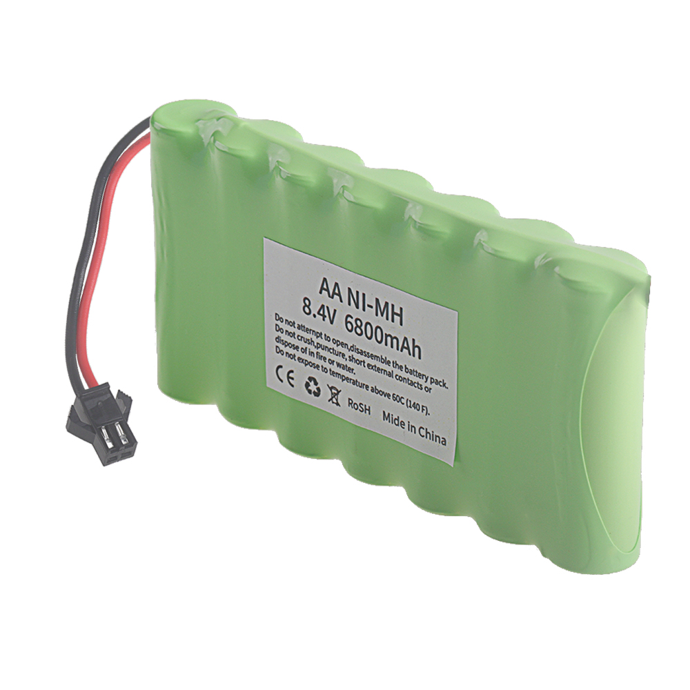 7x AA 8.4V 6800mAh RC Rechargeable Ni-MH Battery Cell Pack with Tamiya, SM, JST Plug for Robots model Cars Boats Toys 1Pcs