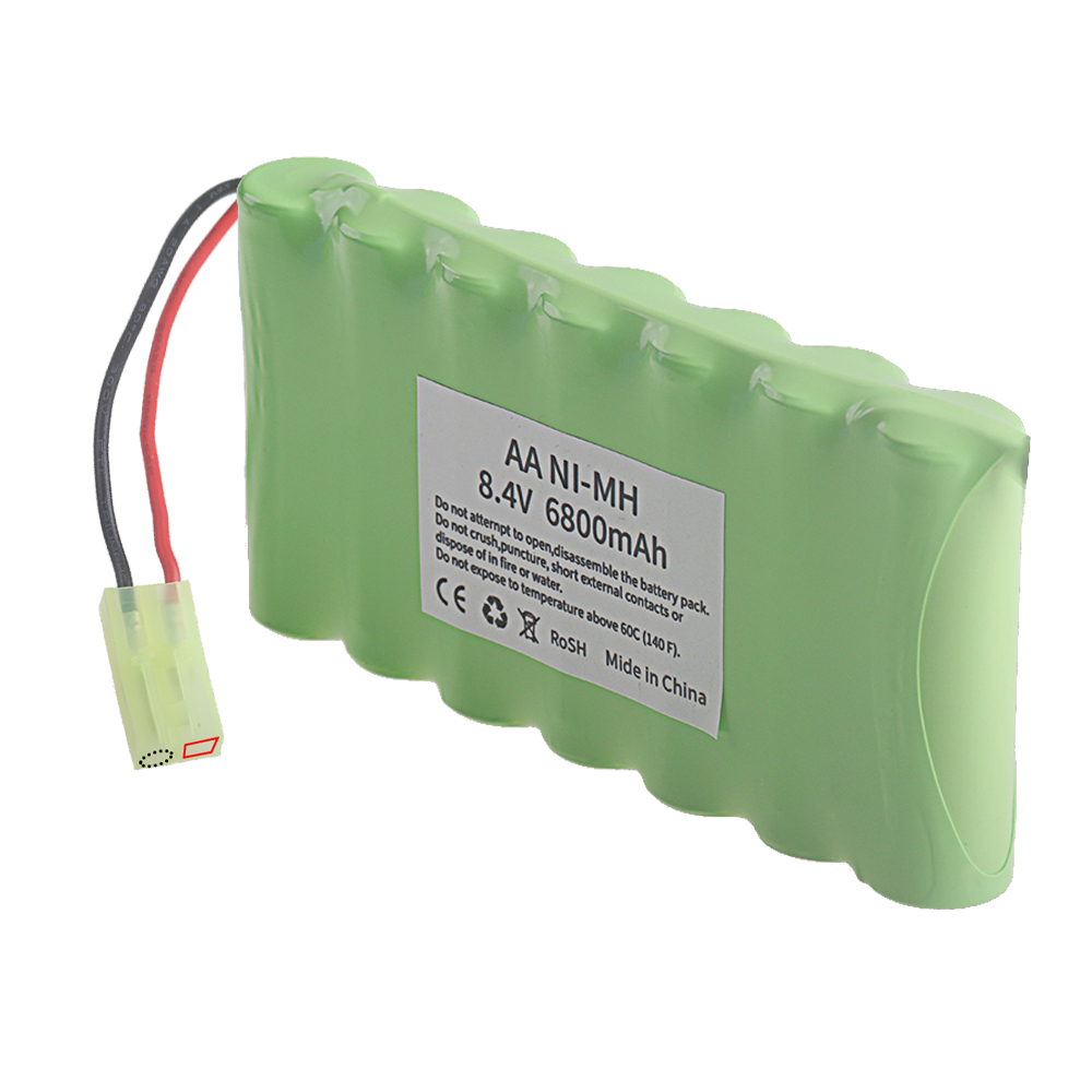 7x AA 8.4V 6800mAh RC Rechargeable Ni-MH Battery Cell Pack with Tamiya, SM, JST Plug for Robots model Cars Boats Toys 1Pcs