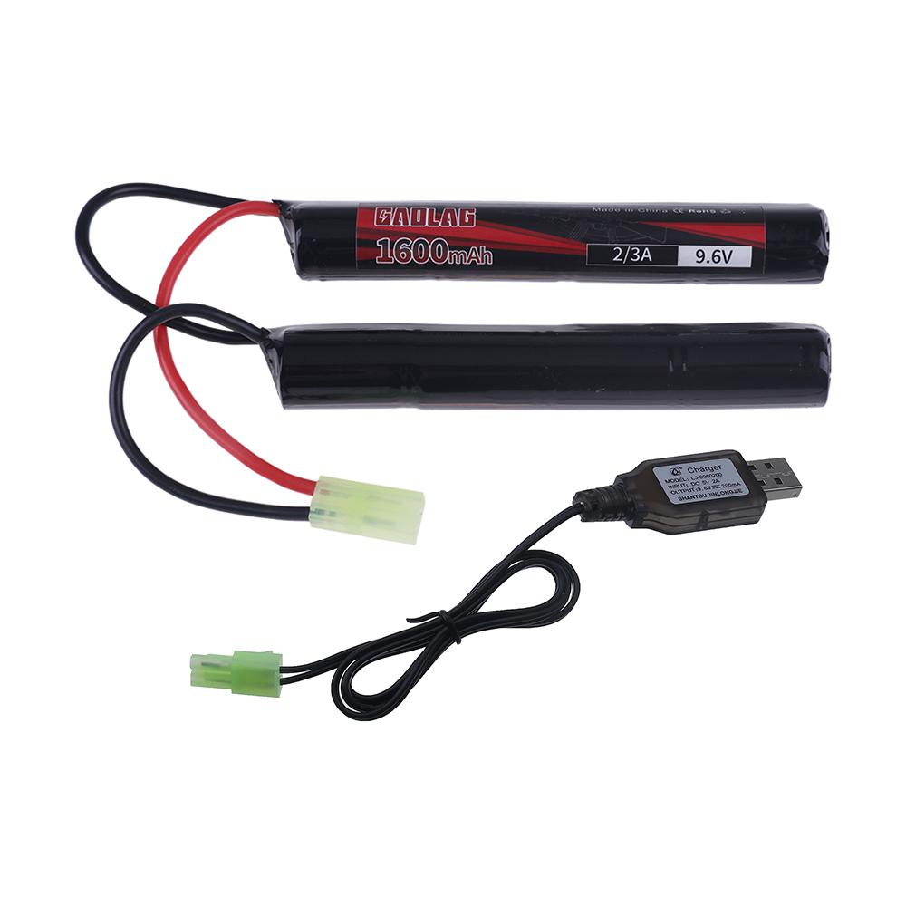 Ni-Mh 2/3A 9.6V 1600mAh Butterfly Airsoft Battery with Mini Tamiya Connector for Guns M110 SR25 M249 M240B MP5 M14 G36C parts