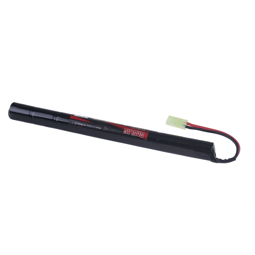 9.6V Airsoft Battery 1600mAh 2/3A 9.6v NiMH Stick Battery with Mini Tamiya Connector for AK47 MP5K RPK PKM G36C MC51 Rifle Guns