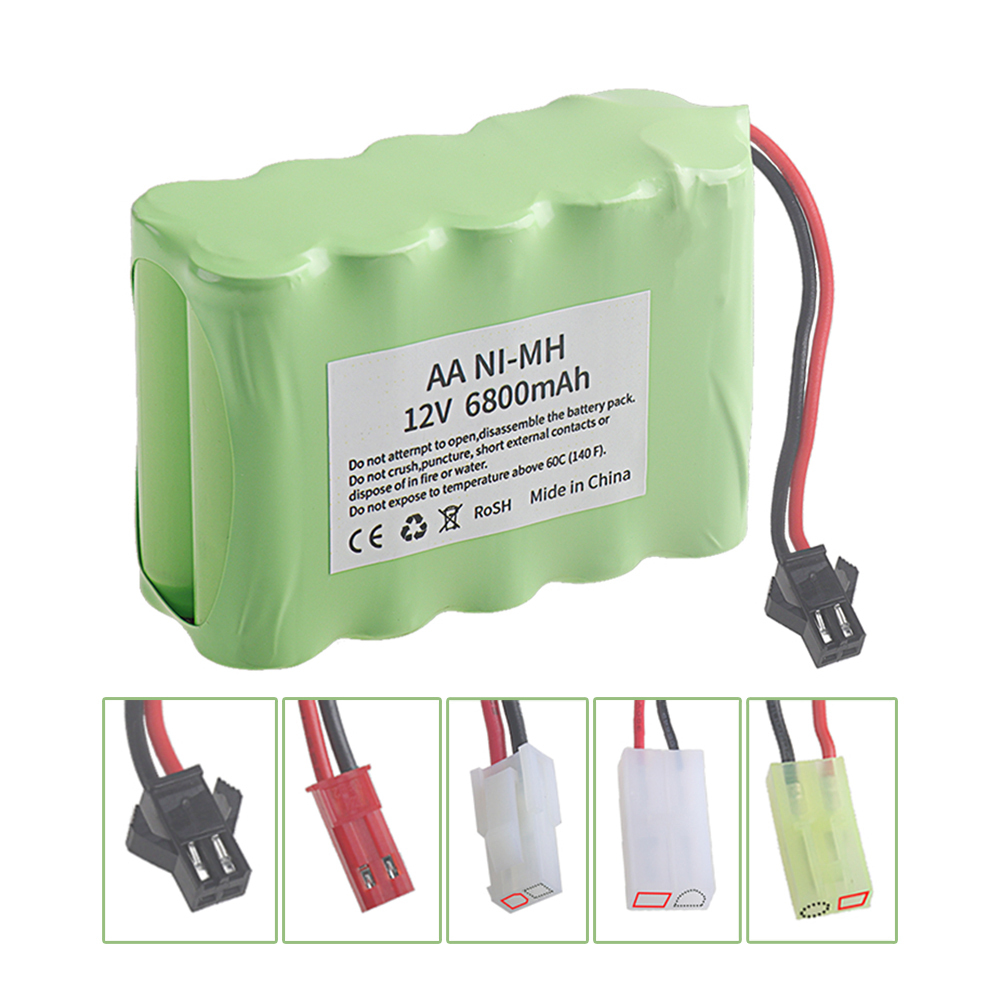 12V 6800mAh NiMH Battery Tamiya/2P SM/2P Plug For Rc toy Car Tank Train Robot Boat Gun Ni-MH AA 12V Rechargeable Battery vs 2800mag