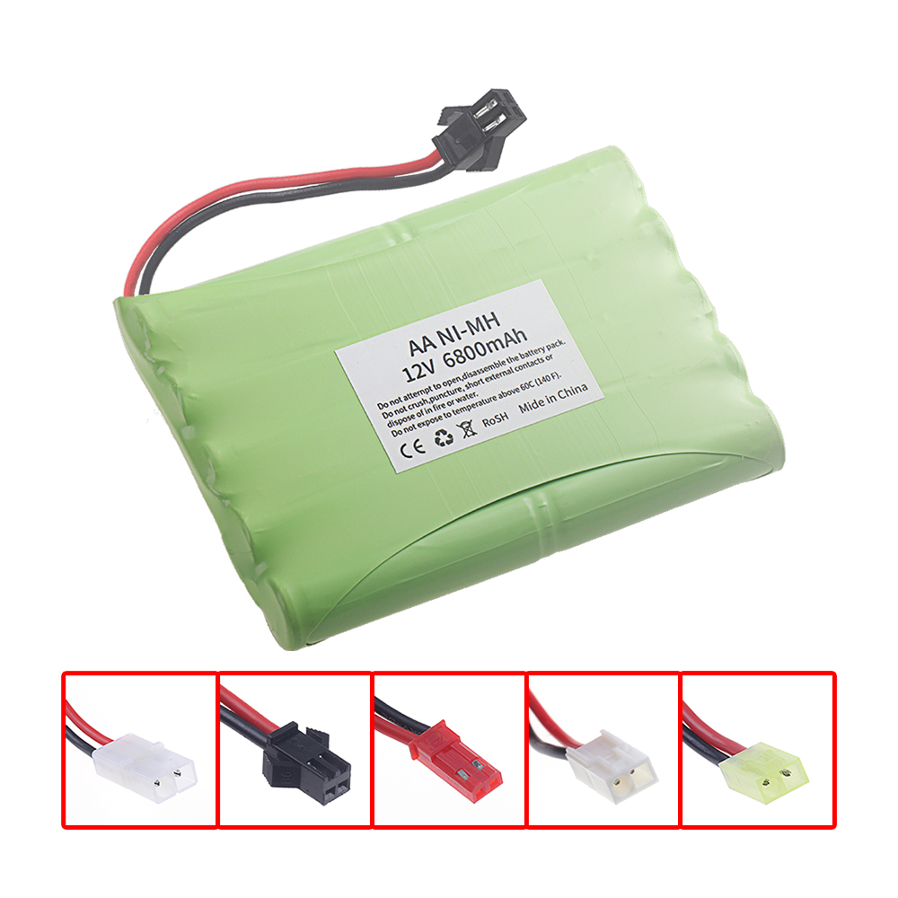 12V 6800mah NIMH Battery For Rc Toys Cars Tanks Trucs Robot Gun Boat 12V Rechargeable NI-MH Battery Pack H Model upgarde 2800mah