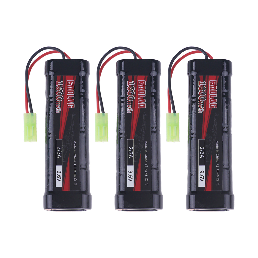 9.6V 1600mAh NiMH 8S 2/3A Flat Battery Pack and Charger for Airsoft Guns Mini AK series or modified AEG's 9.6v Rechargeable Battery With Tamiya Connector