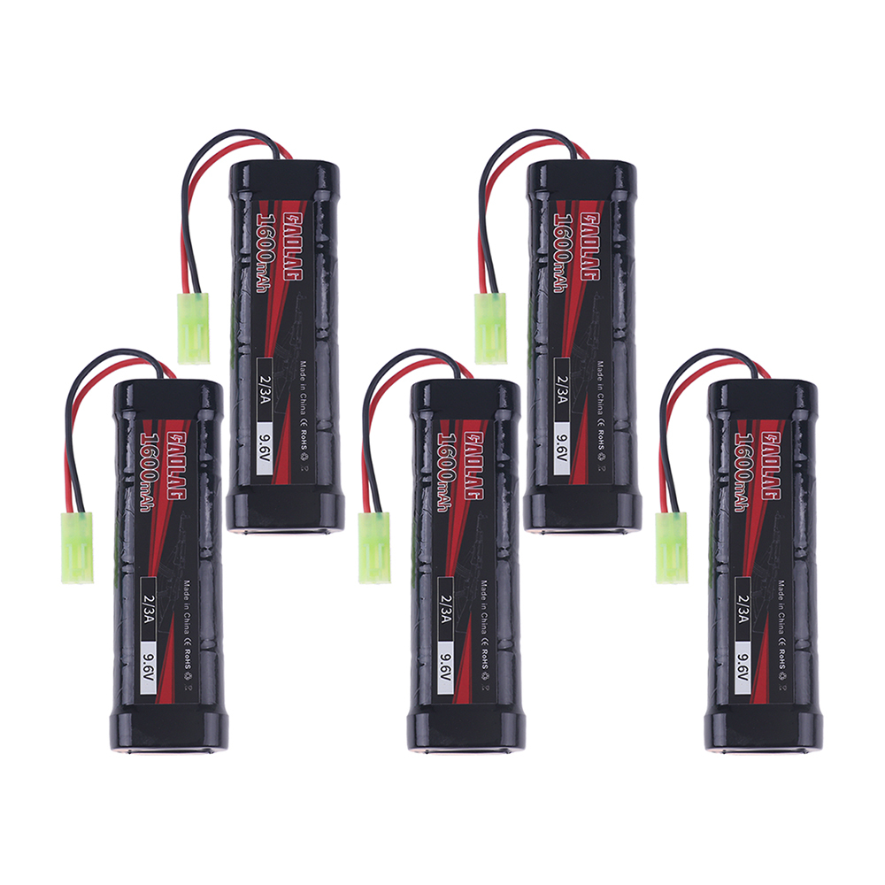 9.6V 1600mAh NiMH 8S 2/3A Flat Battery Pack and Charger for Airsoft Guns Mini AK series or modified AEG's 9.6v Rechargeable Battery With Tamiya Connector