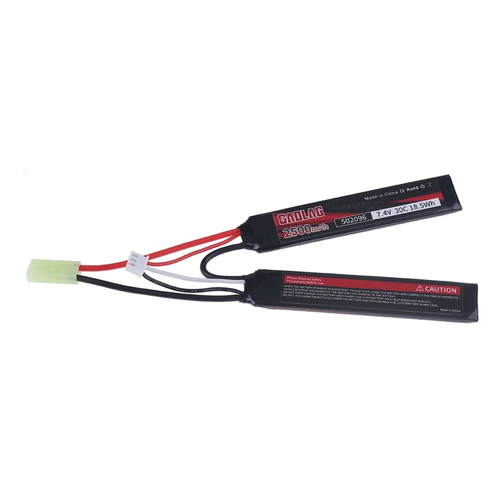 7.4v 2500mAh Lipo Battery Split Connection for Water Gun 2S 7.4V battery for Mini Airsoft BB Air Pistol Electric Toys Guns Parts