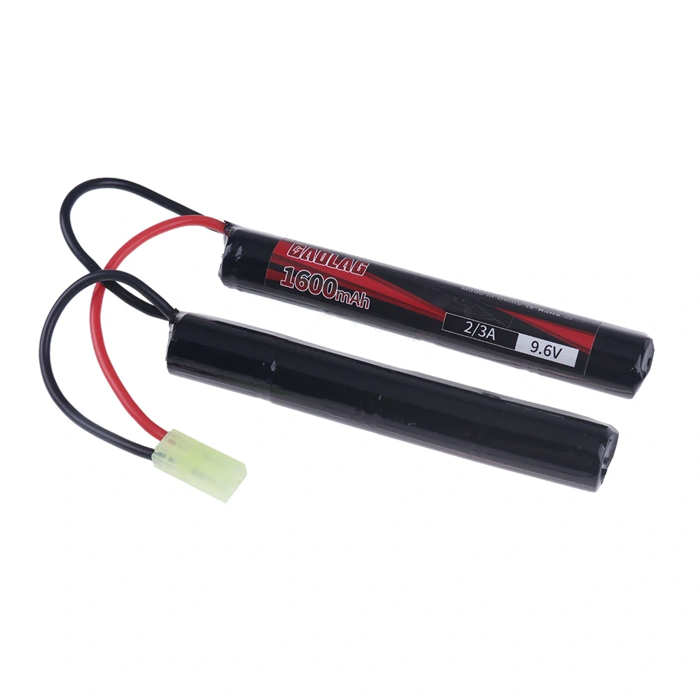 9.6V 1600mAh Butterfly 2/3A Nunchuck NIMH Battery Pack with Mini Tamiya connector For Airsoft Guns M4 G36 M110 SR25 M249 M240B