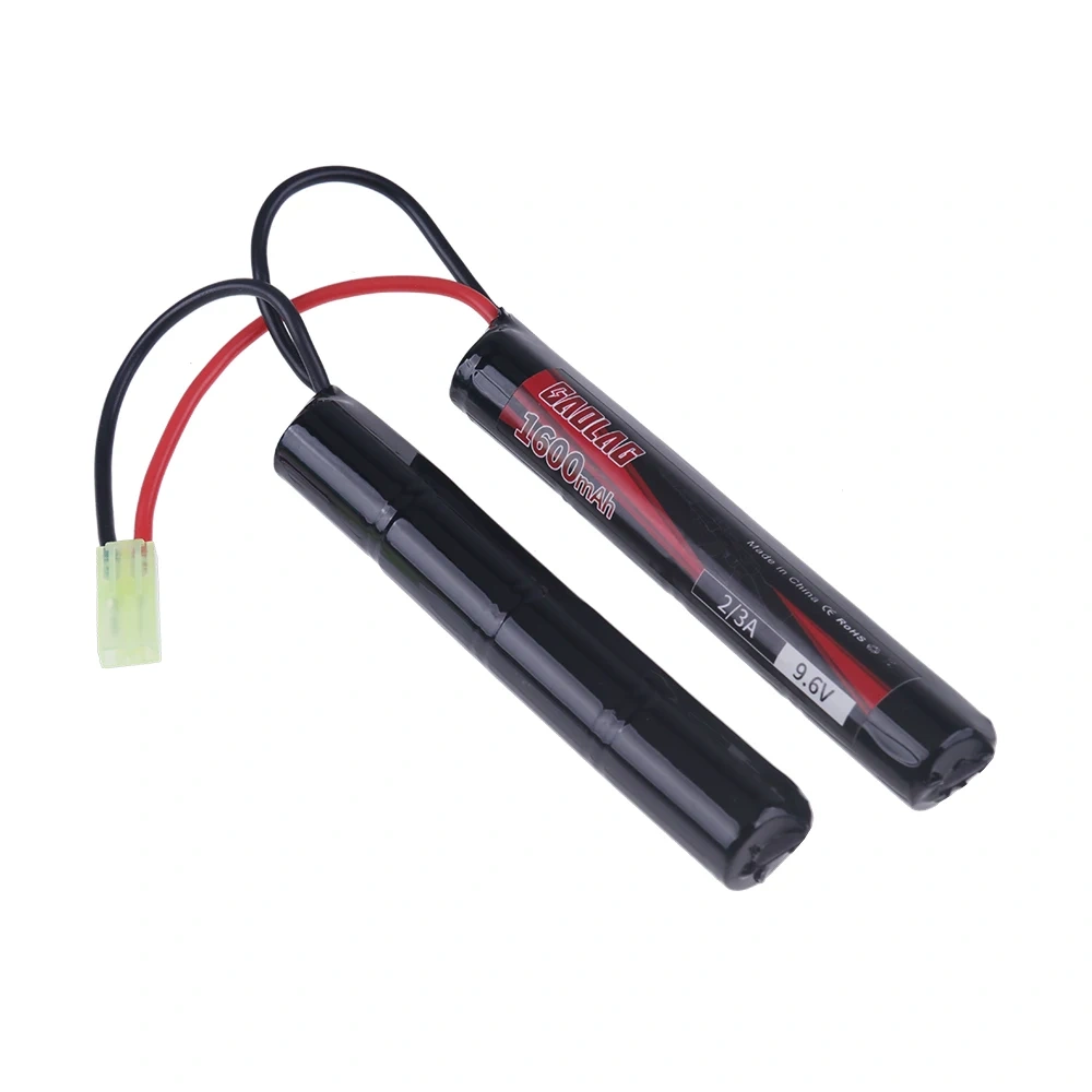 9.6V 1600mAh Butterfly 2/3A Nunchuck NIMH Battery Pack with Mini Tamiya connector For Airsoft Guns M4 G36 M110 SR25 M249 M240B