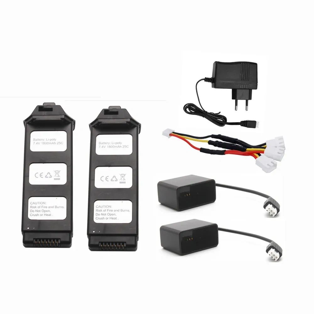7.4V 1800mAh Battery For MJX R/C Bugs 5W B5W JJRC X5 Pro RC Quadcopter Drone Spare Part 7.4v LiPo Battery Charger Set