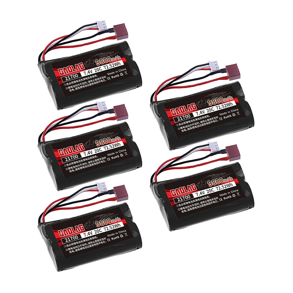 7.4V 9800mAh 21700 Lithium-ion Battery For Wltoys 12428/144001 RC Cars Spare Batteries Accessories 7.4V 2S Rechargeable Battery