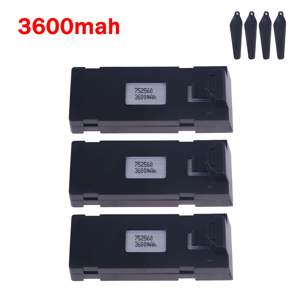 3.7V 3600mAh Remote Control Drone Battery Stable UAV Replacement Battery for E88 E88PRO E88MAX E525 E99 E99PRO P1 P5PRO K3 S1 P8
