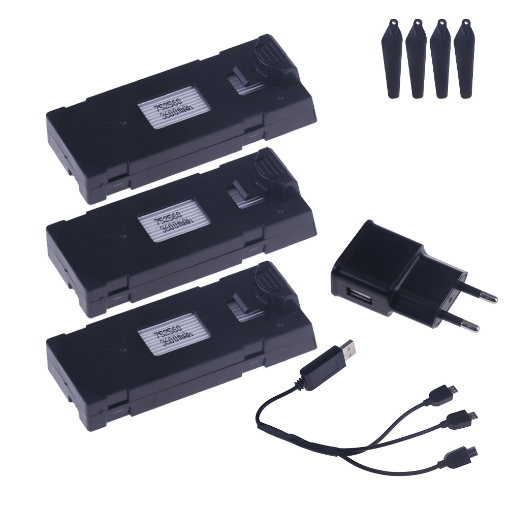 3.7V 3600mAh RC Drone Battery Stable UAV Battery for E88 E88PRO E88MAX E525 E99 E99PRO P1 P5PRO K3 S1 P8 with charger