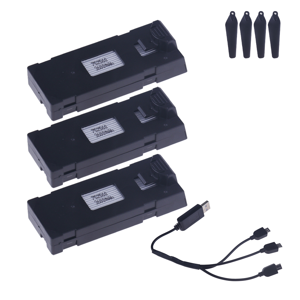 3.7V 3600mAh RC Drone Battery Stable UAV Battery for E88 E88PRO E88MAX E525 E99 E99PRO P1 P5PRO K3 S1 P8 with charger