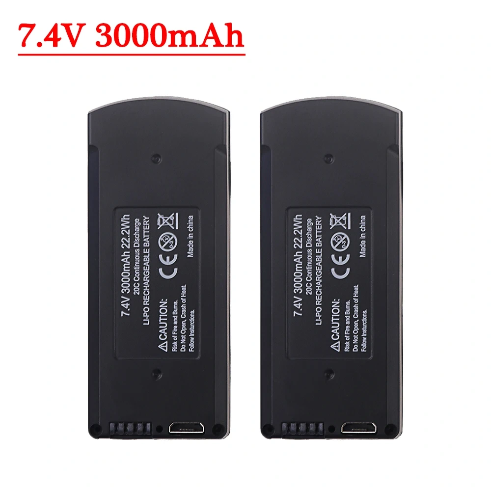 V168 PRO MAX GPS Drone Battery 7.4V 3000mAh RC Quadcopter 3.7V 2000mAh V198 Pro Max Spare Battery Drone Parts Accessories
