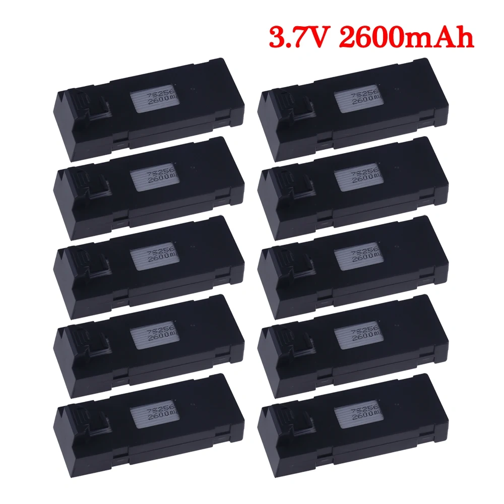 3.7V 2600mAh Remote Control Drone Battery Stable UAV Replacement Battery for E88 E88PRO E88MAX E525 E99 E99PRO P1 P5PRO K3 S1 P8