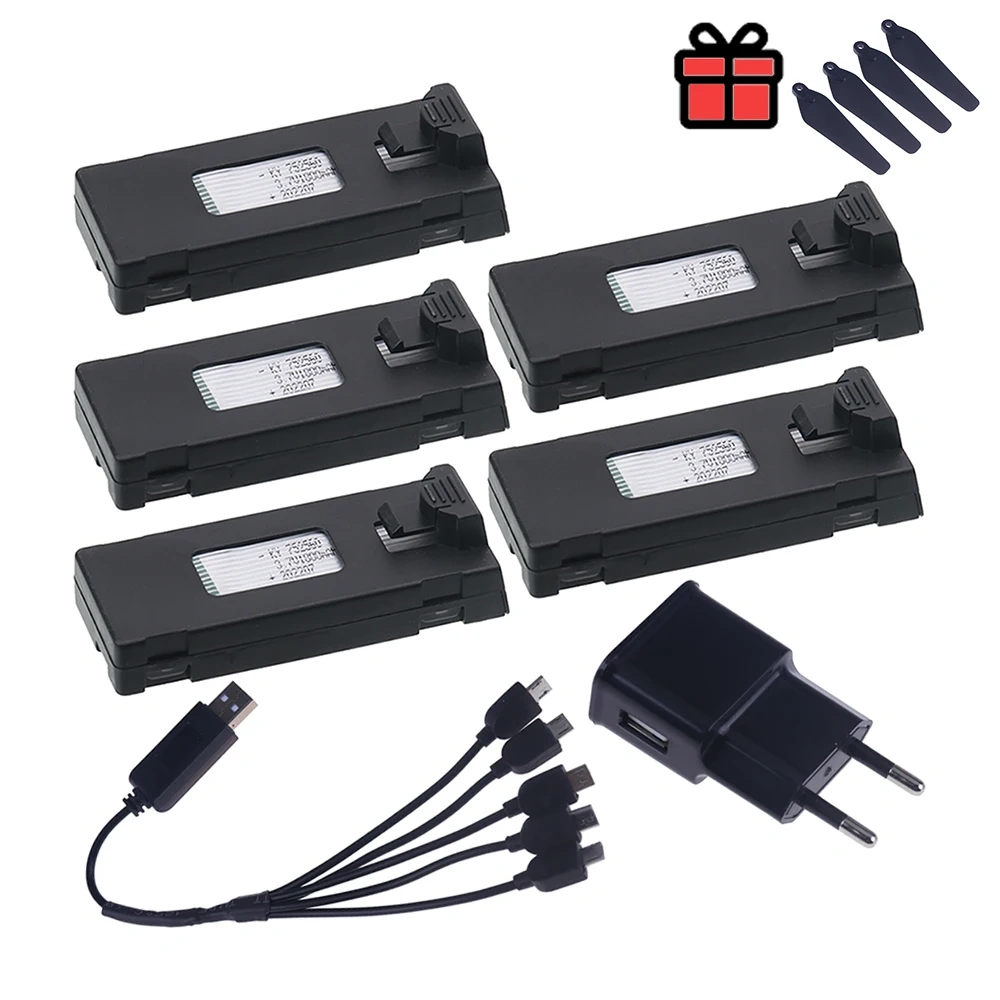 3.7V 1800Mah RC Drone Battery Accessory For E88 E88PRO Ls-E525 E525 PRO Mini Uav Drone Battery Special Rc Parts 1/2/3/4/5Pcs