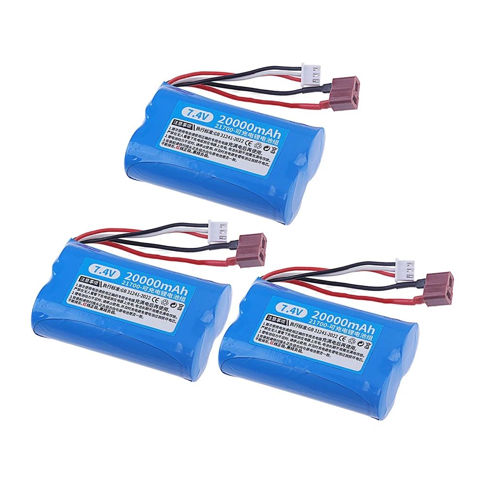 7.4V 20000mAh 21700 Lithium-ion Battery For Wltoys 12428/144001 RC Cars Spare Batteries Accessories 7.4V 2S Rechargeable Battery