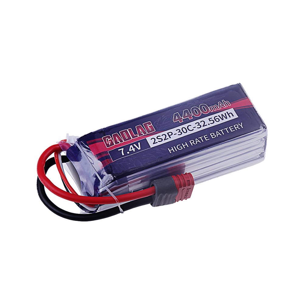 Upgrade 2S 30C 4400mAh 7.4V Lipo Battery For MJX Hyper Go H16P H16E H16GT H16BM H16PL 14301 14302 14209 14210 RC Car, 2S 7.4V With T Plug