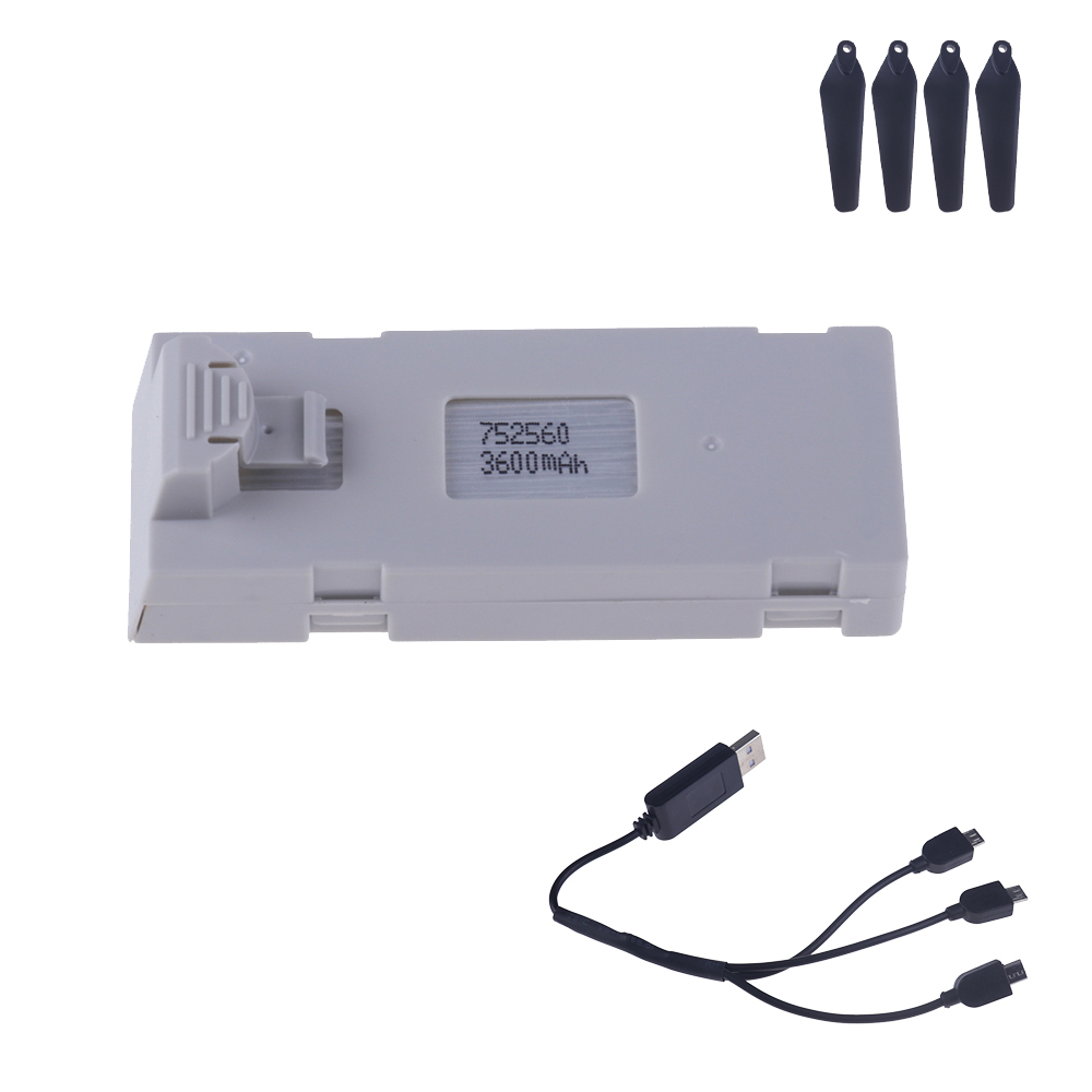 3.7V 3600mAh RC UAV Battery Stable UAV Drone Replacement Battery for E88 E88PRO E88MAX E525 E99 E99PRO P1 P5PRO K3 S1 P8