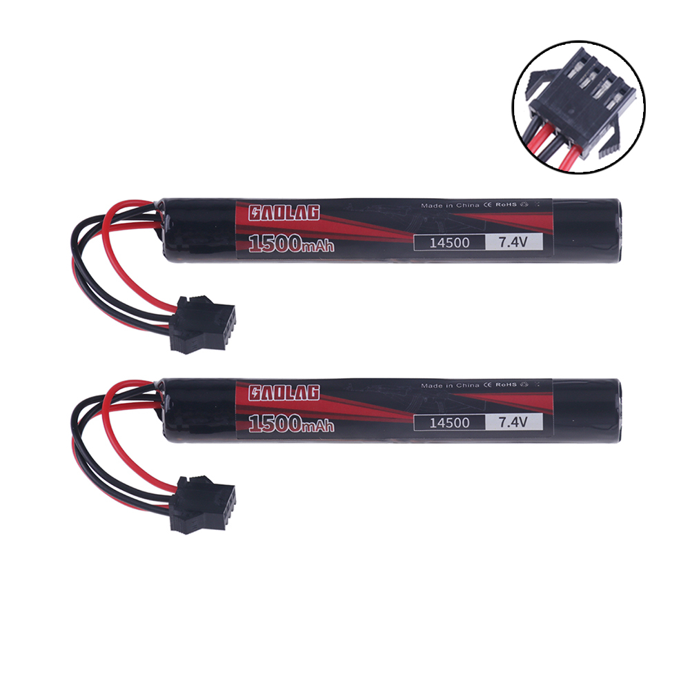 7.4V 1500mAh 14500 Li-ion Battery With SM-4P Plug For Electric Toys water bullet gun Mini guns Battery Parts