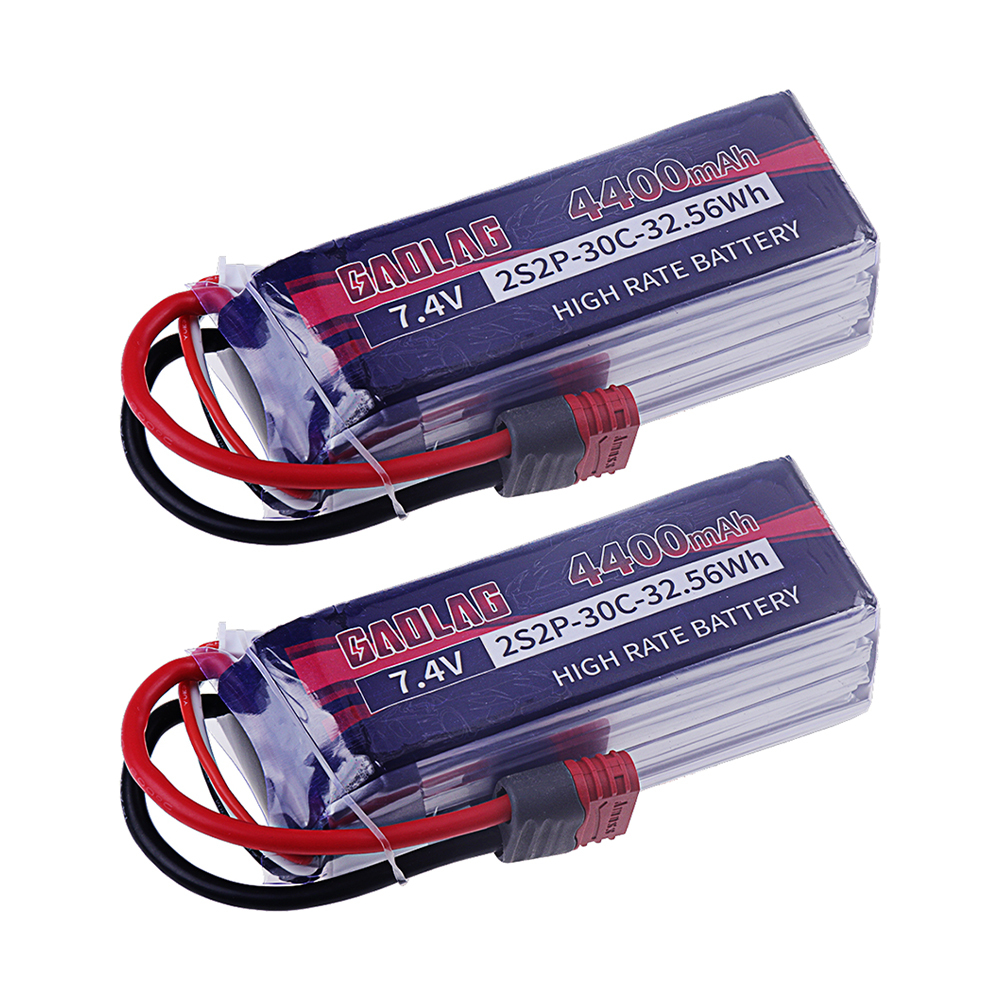 Upgrade 2S 30C 4400mAh 7.4V Lipo Battery For MJX Hyper Go H16P H16E H16GT H16BM H16PL 14301 14302 14209 14210 RC Car, 2S 7.4V With T Plug